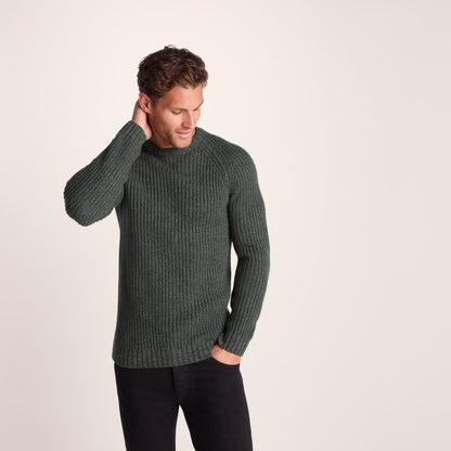 Logan Mens Chunky Knitted Jumper - Light Forest
