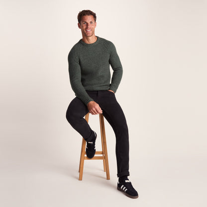 Logan Mens Chunky Knitted Jumper - Light Forest