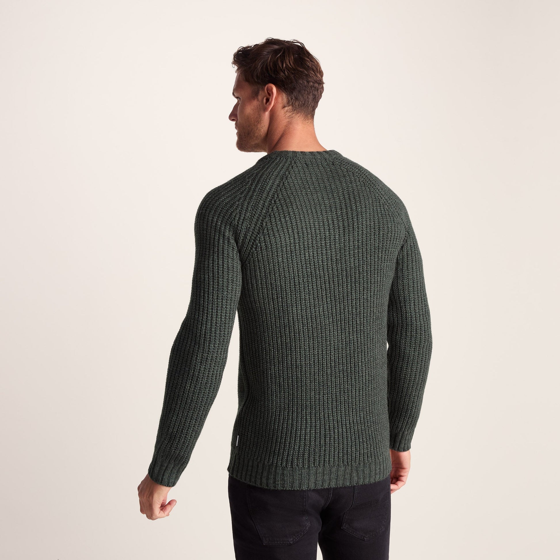 Logan Mens Chunky Knitted Jumper - Light Forest