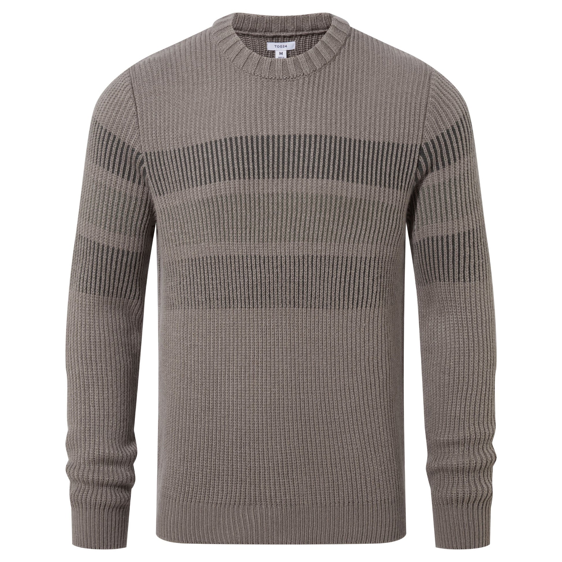 Leonard Mens Chunky Knitted Jumper - Mid Grey