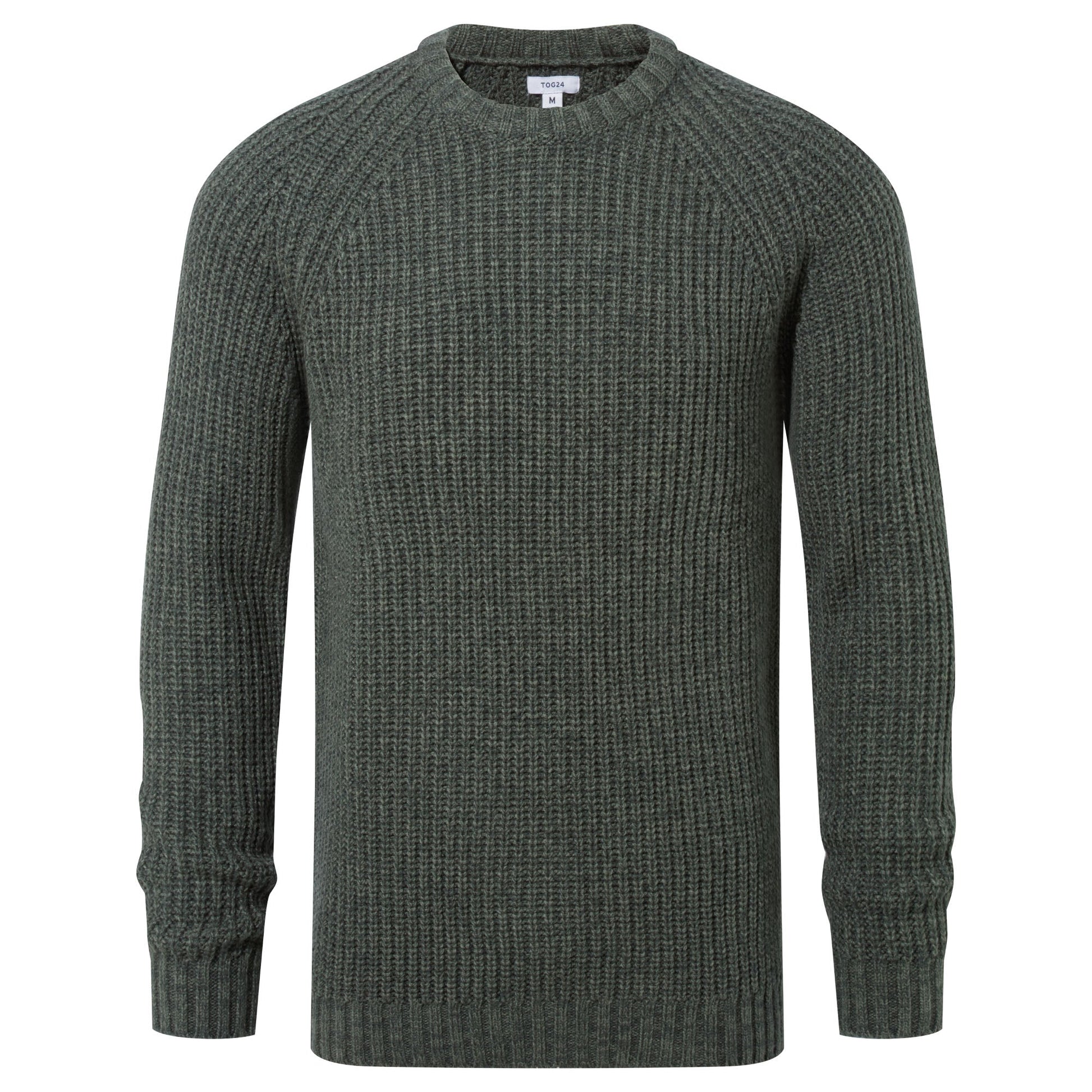 Logan Mens Chunky Knitted Jumper - Light Forest