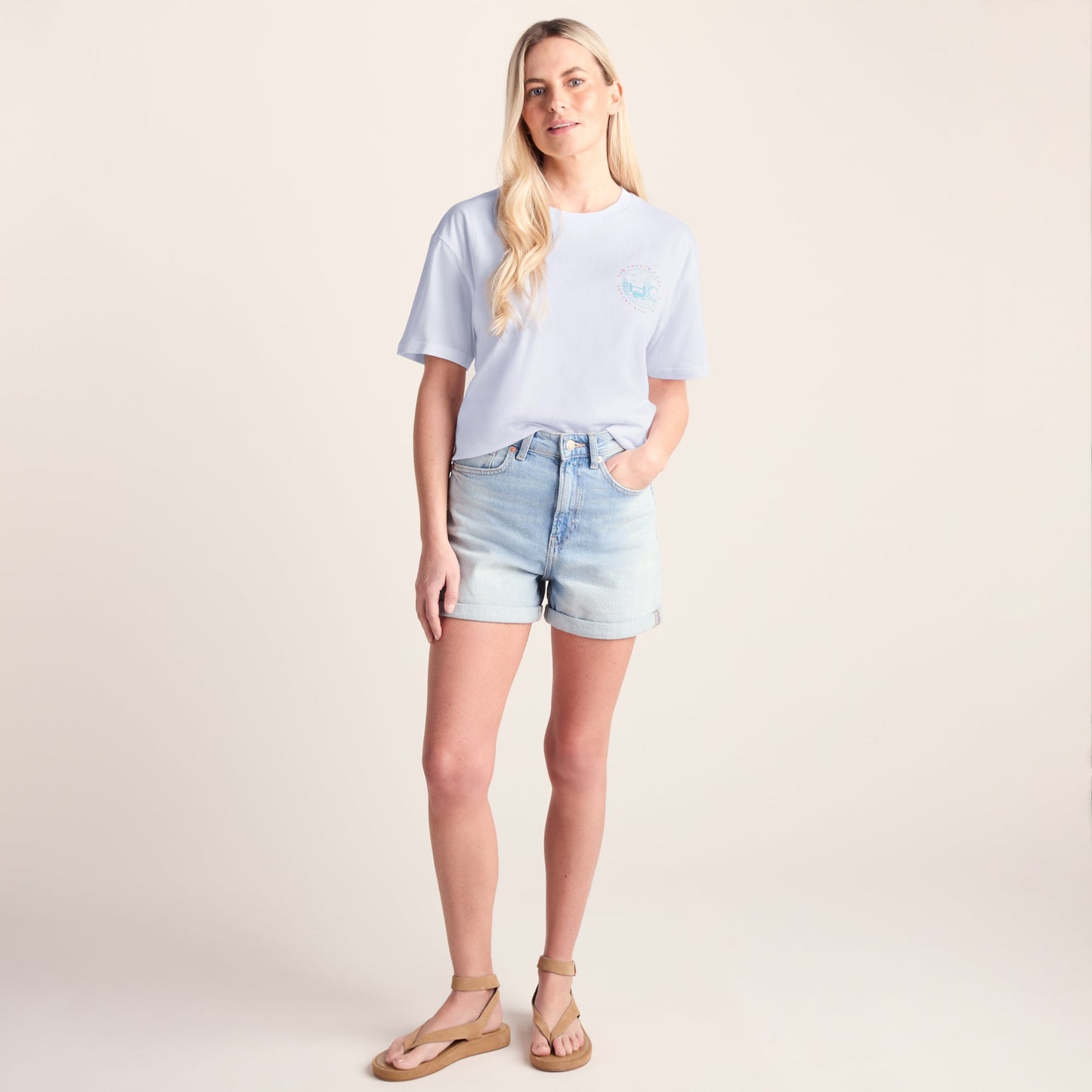 London Womens 100% Cotton Supersoft Relaxed Fit T-Shirt - Optic White