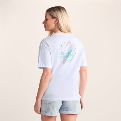 London Womens 100% Cotton Supersoft Relaxed Fit T-Shirt - Optic White