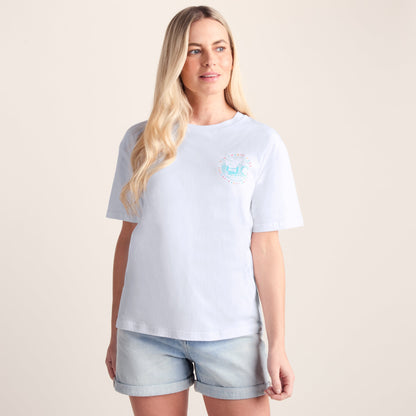 London Womens 100% Cotton Supersoft Relaxed Fit T-Shirt - Optic White