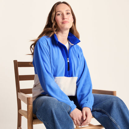 Lowca Womens Relaxed Fit 1/2 Zip Microfleece - Cornflower Blue