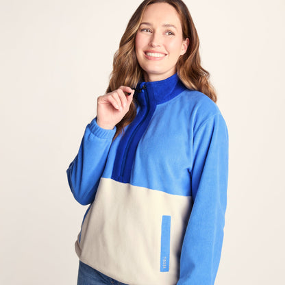Lowca Womens Relaxed Fit 1/2 Zip Microfleece - Cornflower Blue