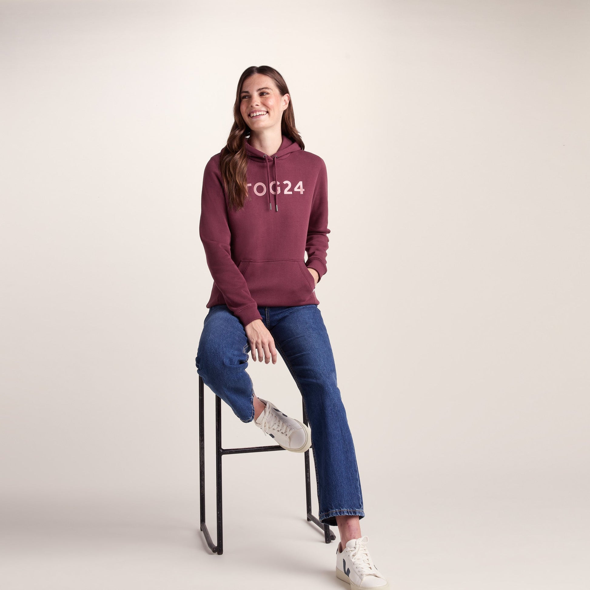 Magdalen Womens Supersoft Overhead Hoody - Burgundy