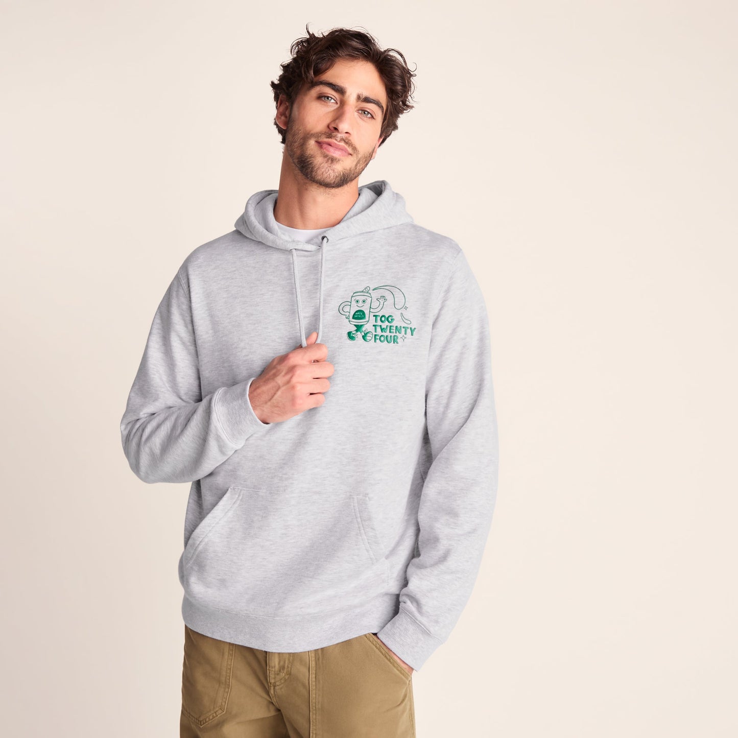 Malley Mens Relaxed Fit Supersoft Hattie Clark Hoody - Light Grey Marl