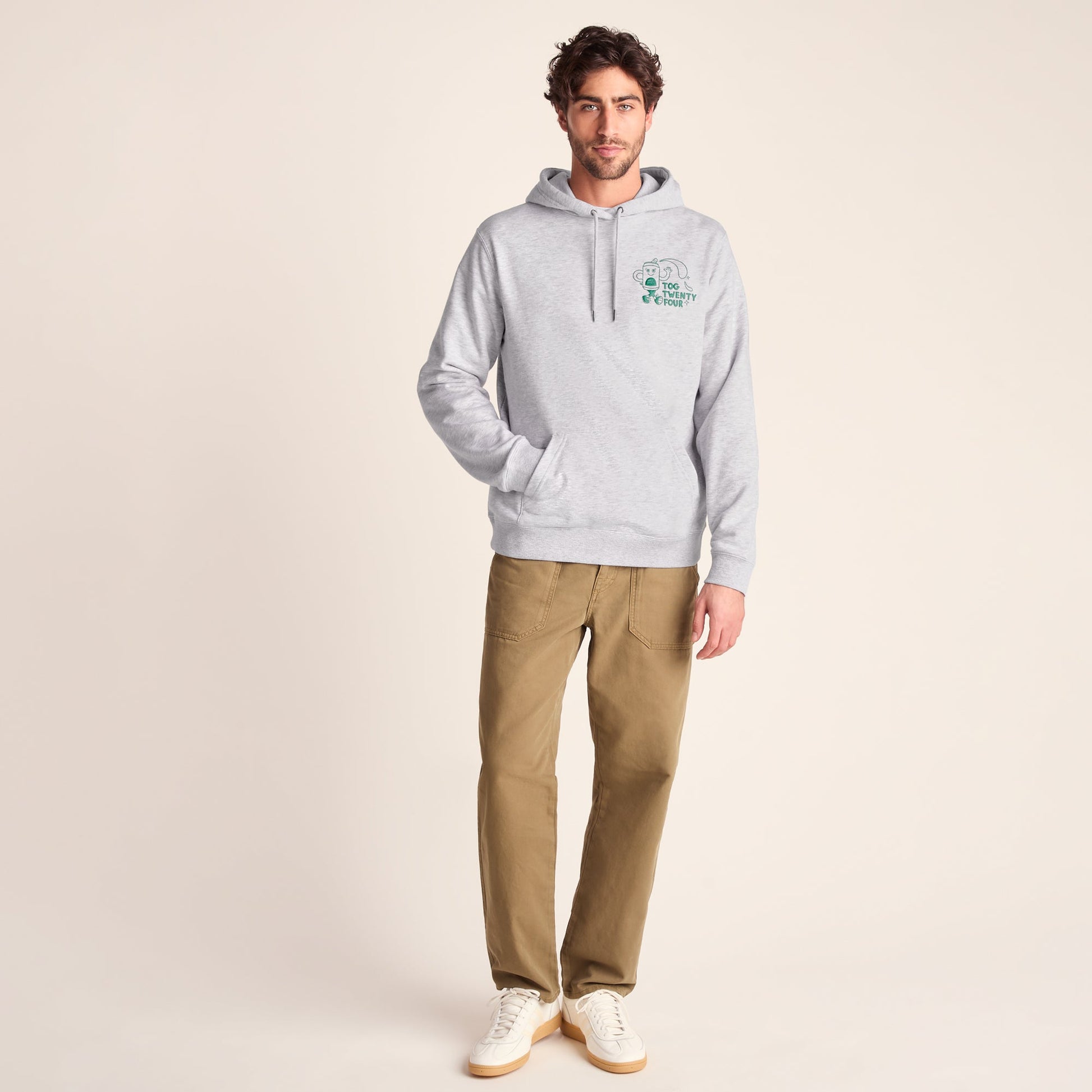 Malley Mens Relaxed Fit Supersoft Hattie Clark Hoody - Light Grey Marl