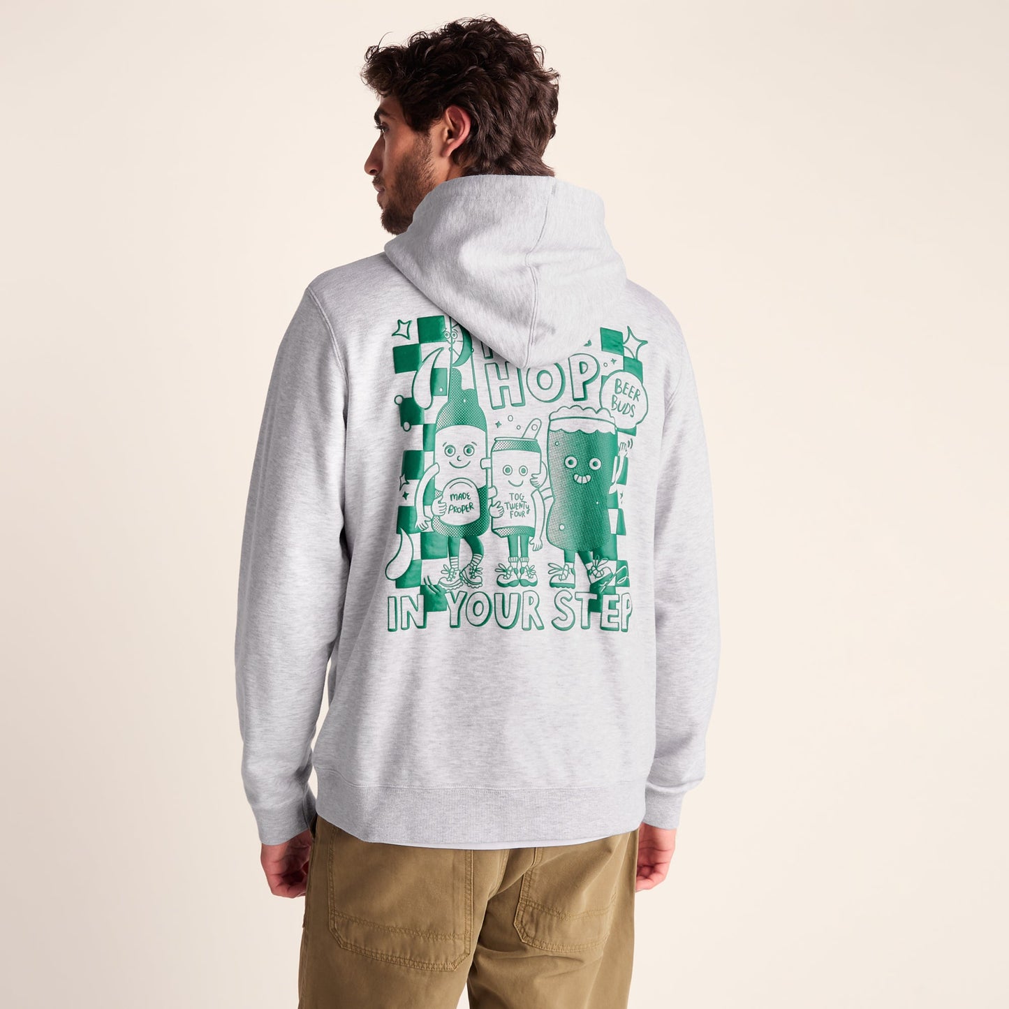 Malley Mens Relaxed Fit Supersoft Hattie Clark Hoody - Light Grey Marl