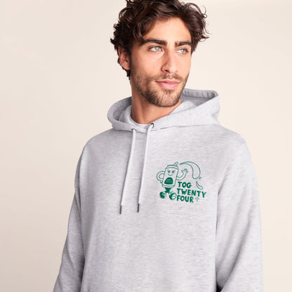 Malley Mens Relaxed Fit Supersoft Hattie Clark Hoody - Light Grey Marl