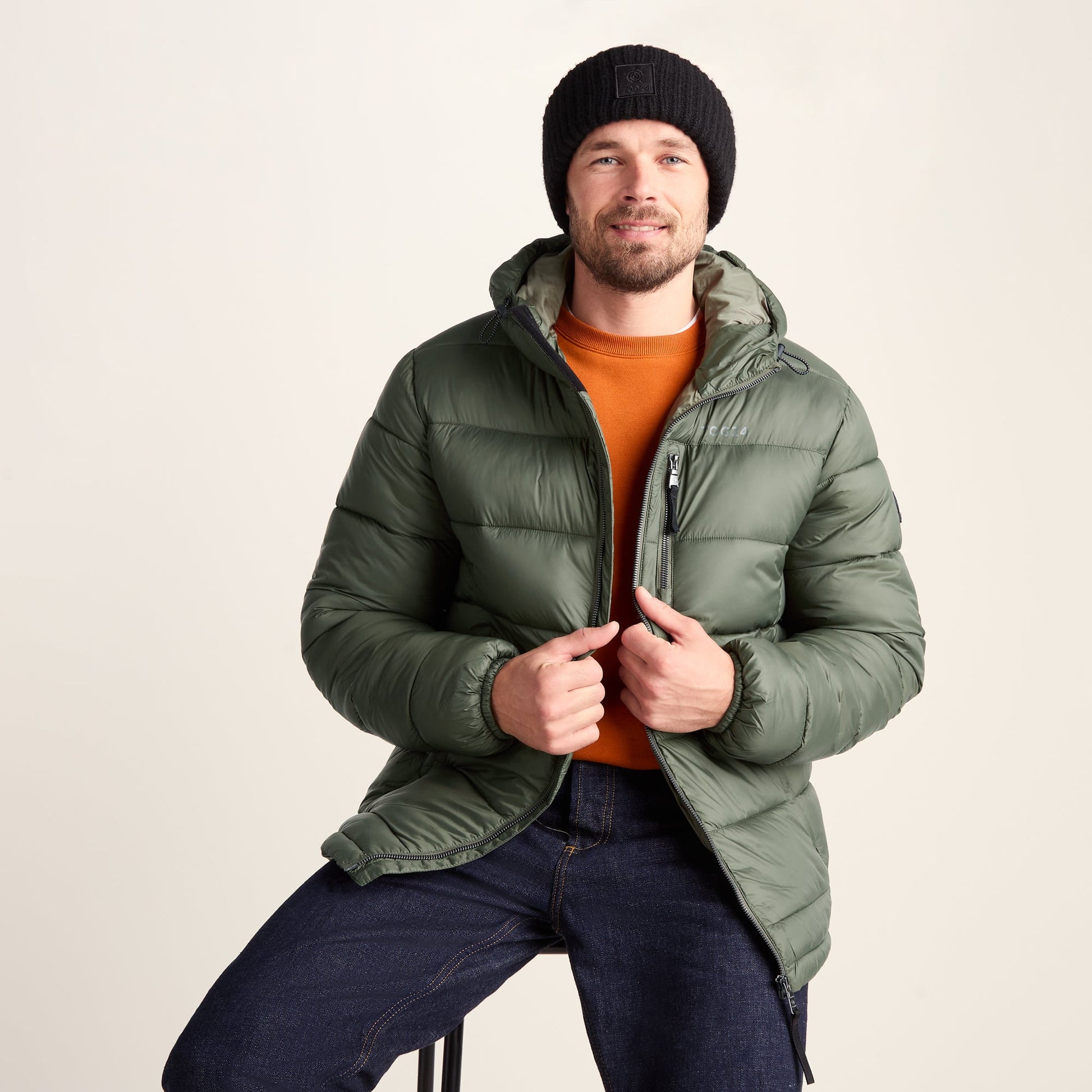Maloney Mens Wind Resistant Insulated Jacket - Khaki
