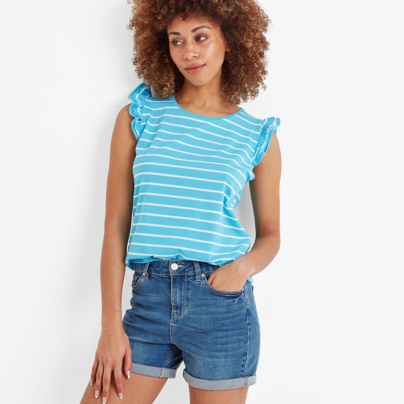Maribel Womens Vest - Blue Tide Stripe
