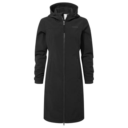 Marina Womens Long Water Resistant Softshell Jacket - Black