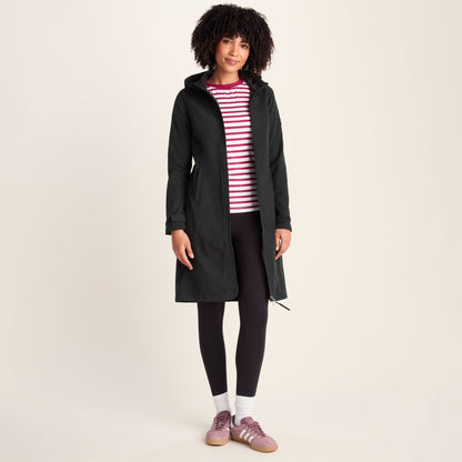 Marina Womens Long Water Resistant Softshell Jacket - Black