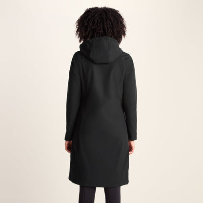 Marina Womens Long Water Resistant Softshell Jacket - Black