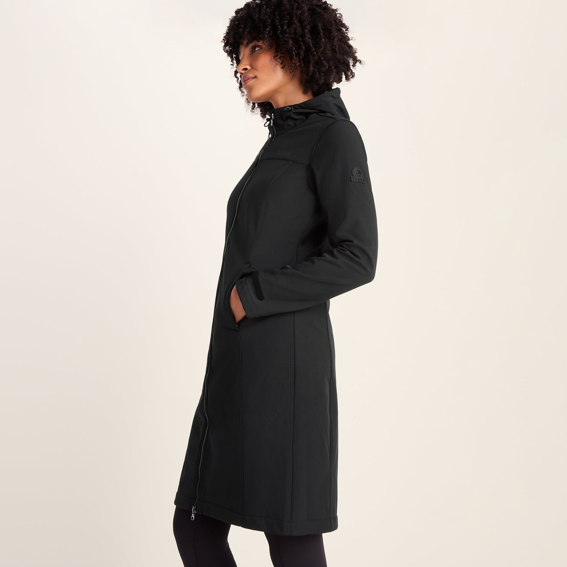 Marina Womens Long Water Resistant Softshell Jacket - Black