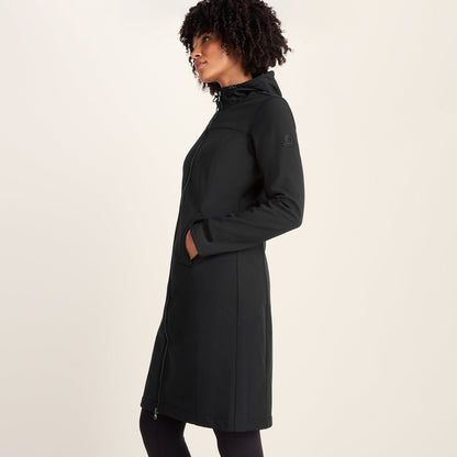 Marina Womens Long Water Resistant Softshell Jacket - Black