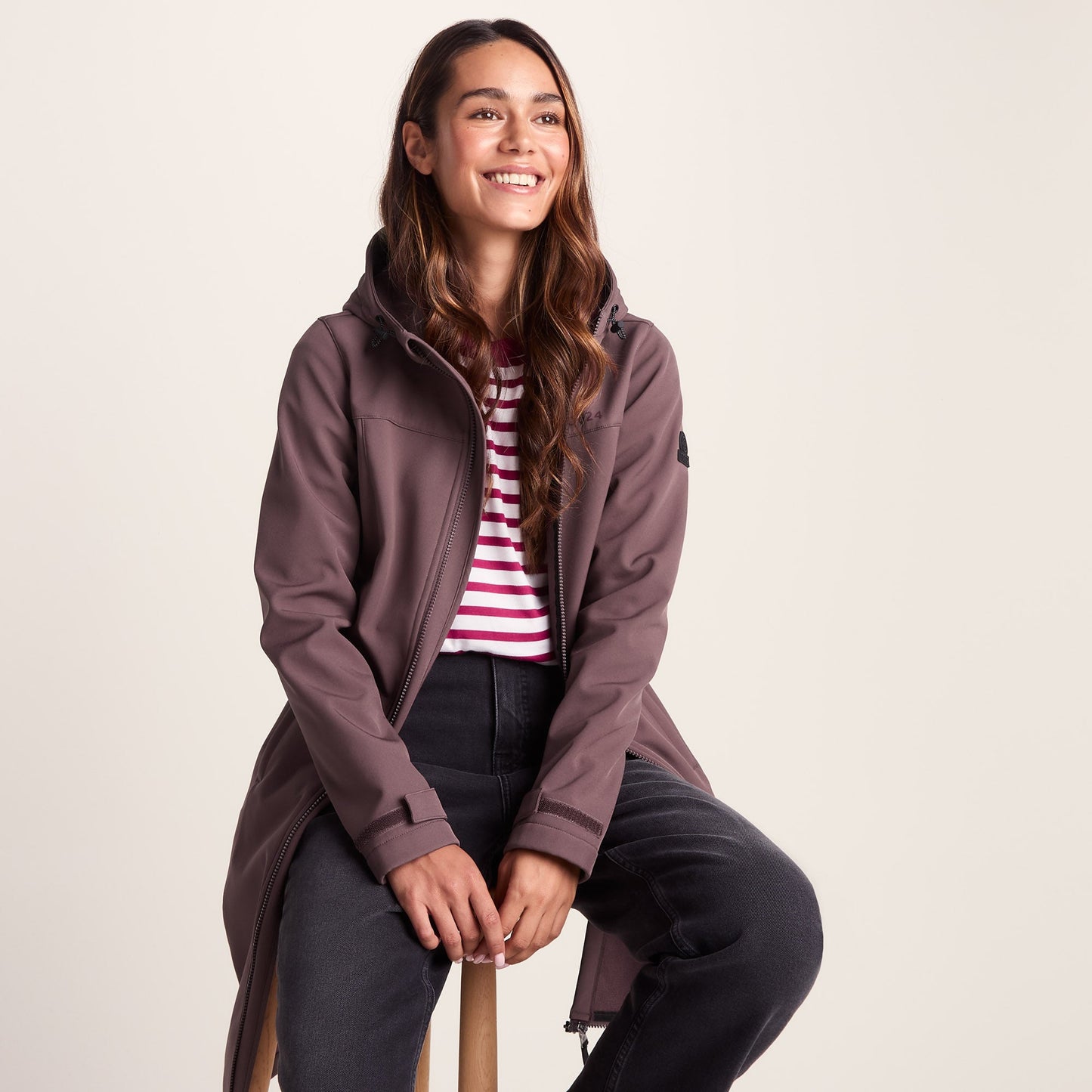 Marina Womens Long Water Resistant Softshell Jacket - Dark Mauve