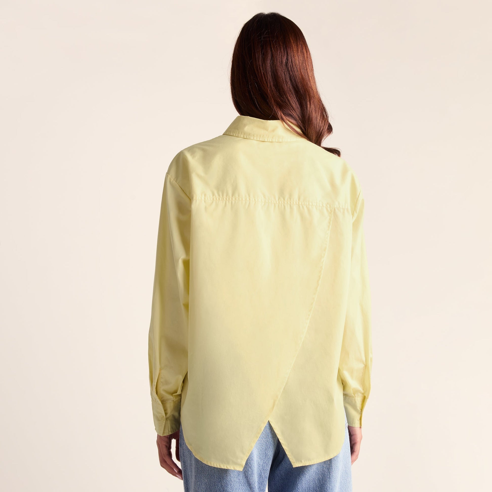 Marnie Womens 100% Cotton Oversized Shirt - Butter Yellow