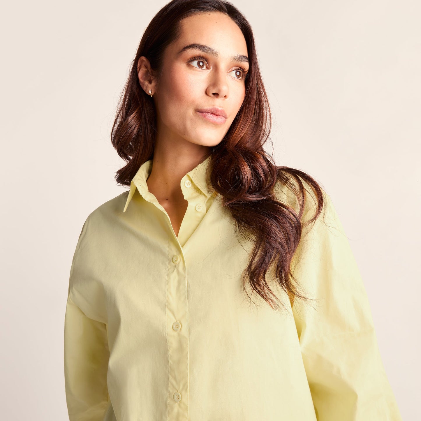 Marnie Womens 100% Cotton Oversized Shirt - Butter Yellow