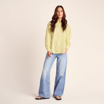 Marnie Womens 100% Cotton Oversized Shirt - Butter Yellow
