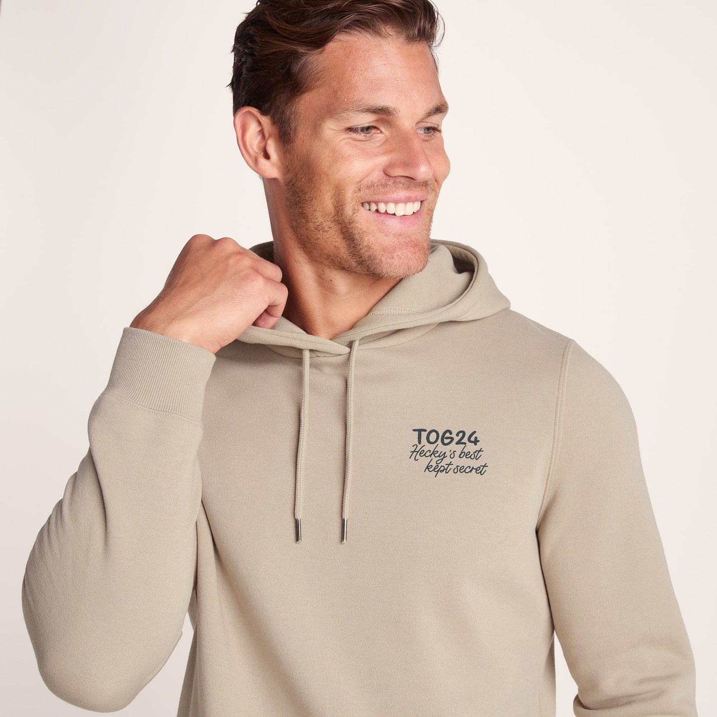 Marsden Mens Supersoft Knit Look Fleece Hoody - Hazelnut