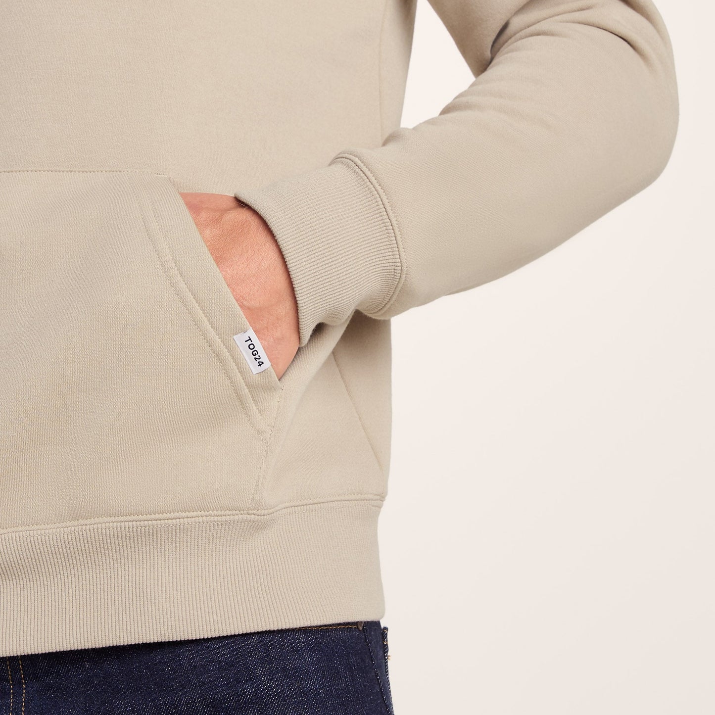 Marsden Mens Supersoft Knit Look Fleece Hoody - Hazelnut