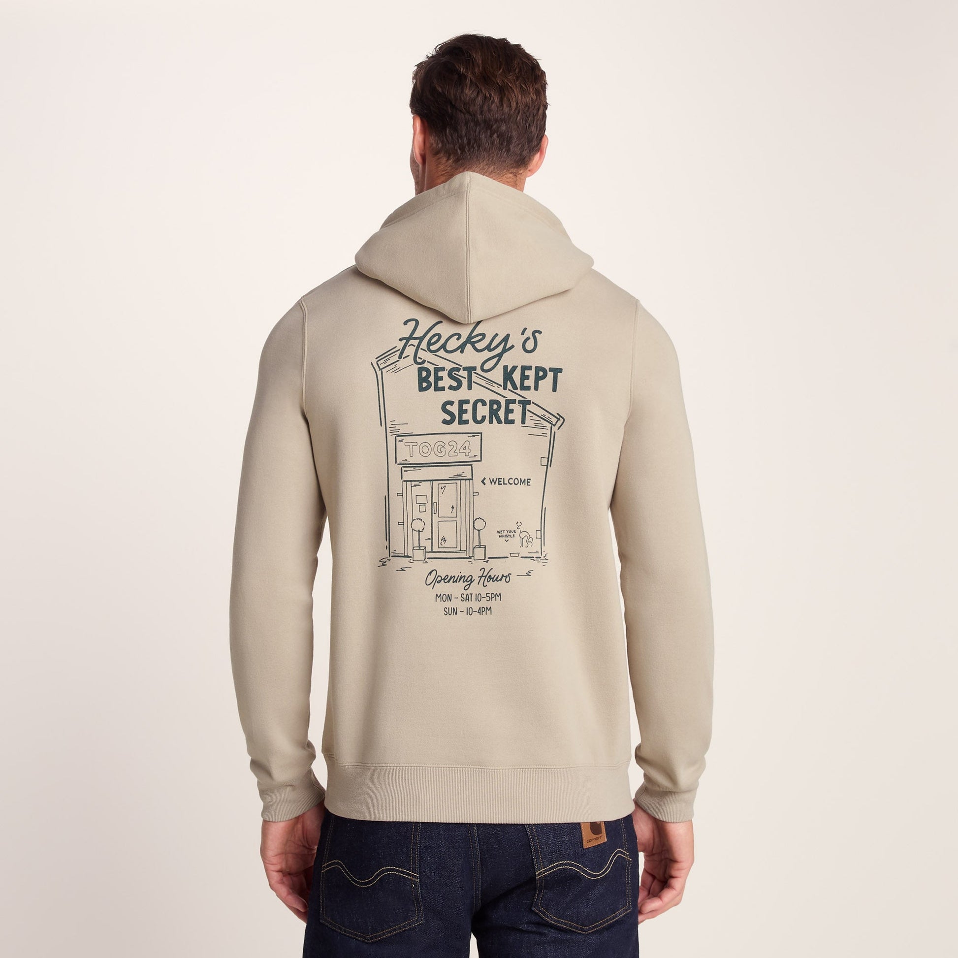 Marsden Mens Supersoft Knit Look Fleece Hoody - Hazelnut