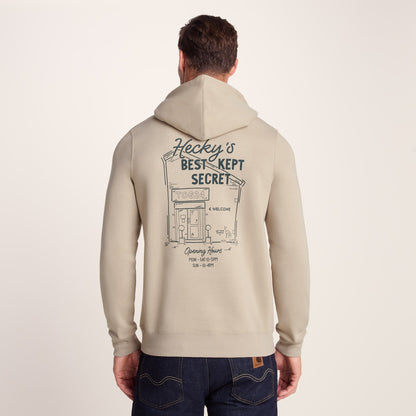Marsden Mens Supersoft Knit Look Fleece Hoody - Hazelnut