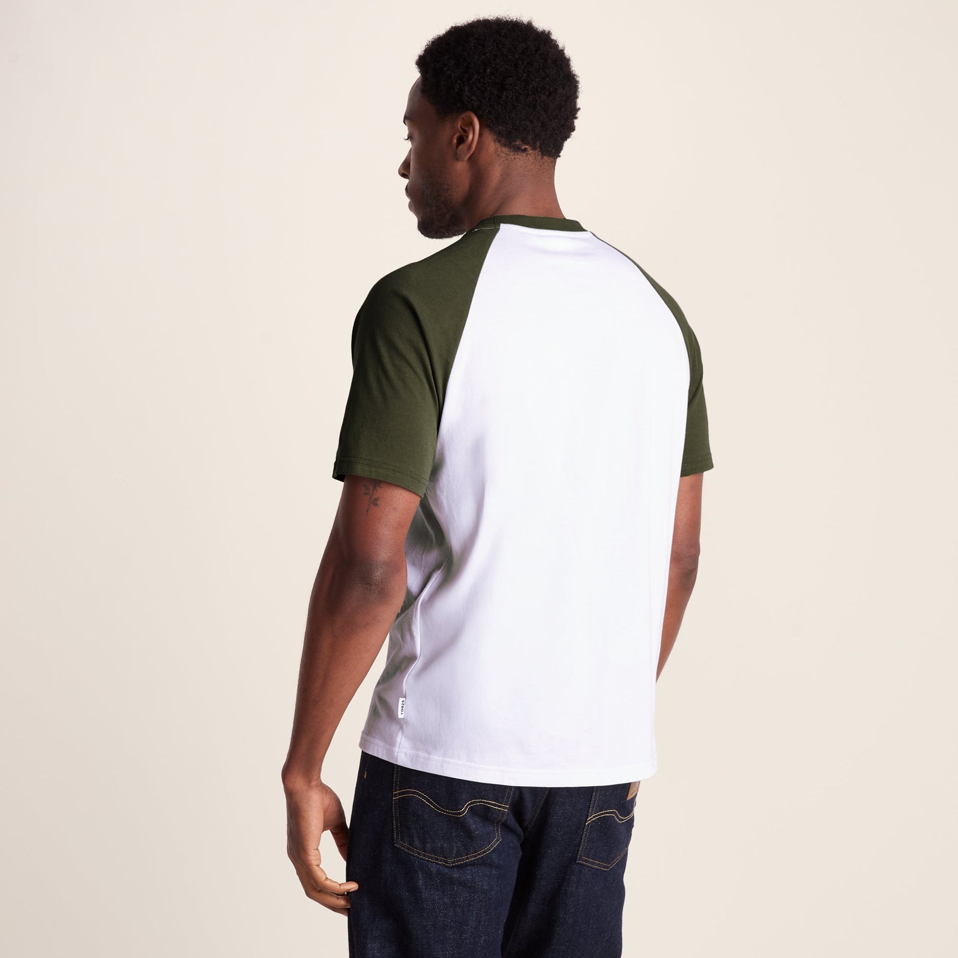 McGill Mens 100% Cotton Supersoft T-Shirt - Forage Green/Optic White