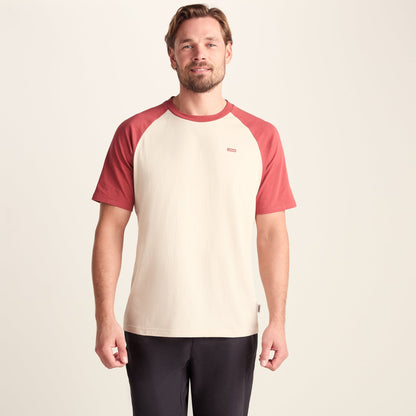 McGill Mens 100% Cotton Supersoft T-Shirt - Warm Cloud/Garnet Red