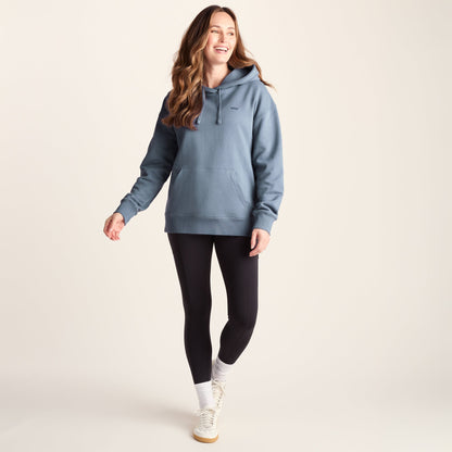 Meera Womens 100% Cotton Relaxed Fit Hoody - Smokey Blue