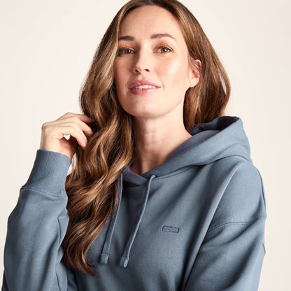 Meera Womens 100% Cotton Relaxed Fit Hoody - Smokey Blue