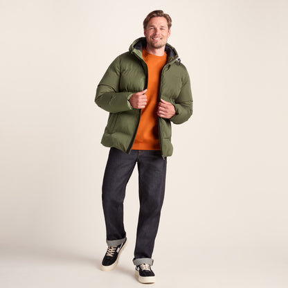 Menka Mens Shower Resistant Insulated Jacket - Khaki
