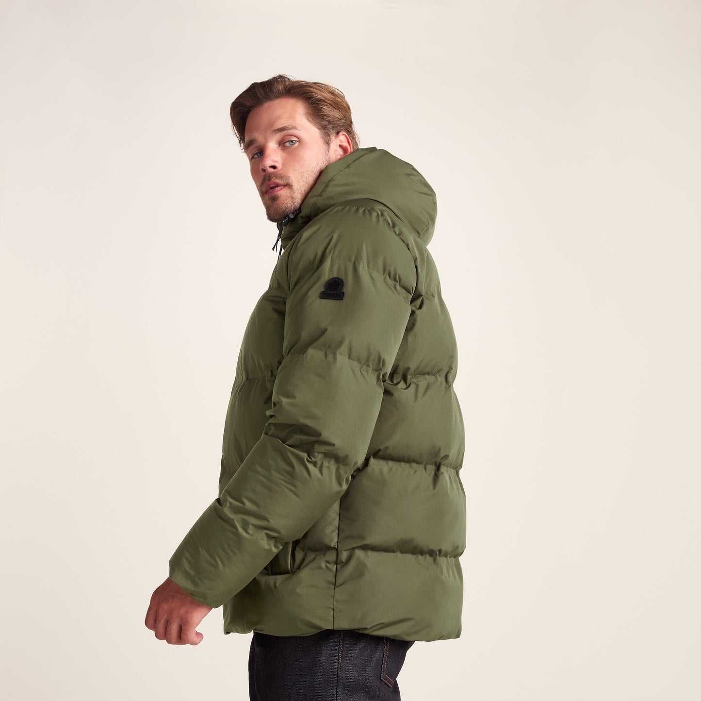 Menka Mens Shower Resistant Insulated Jacket - Khaki