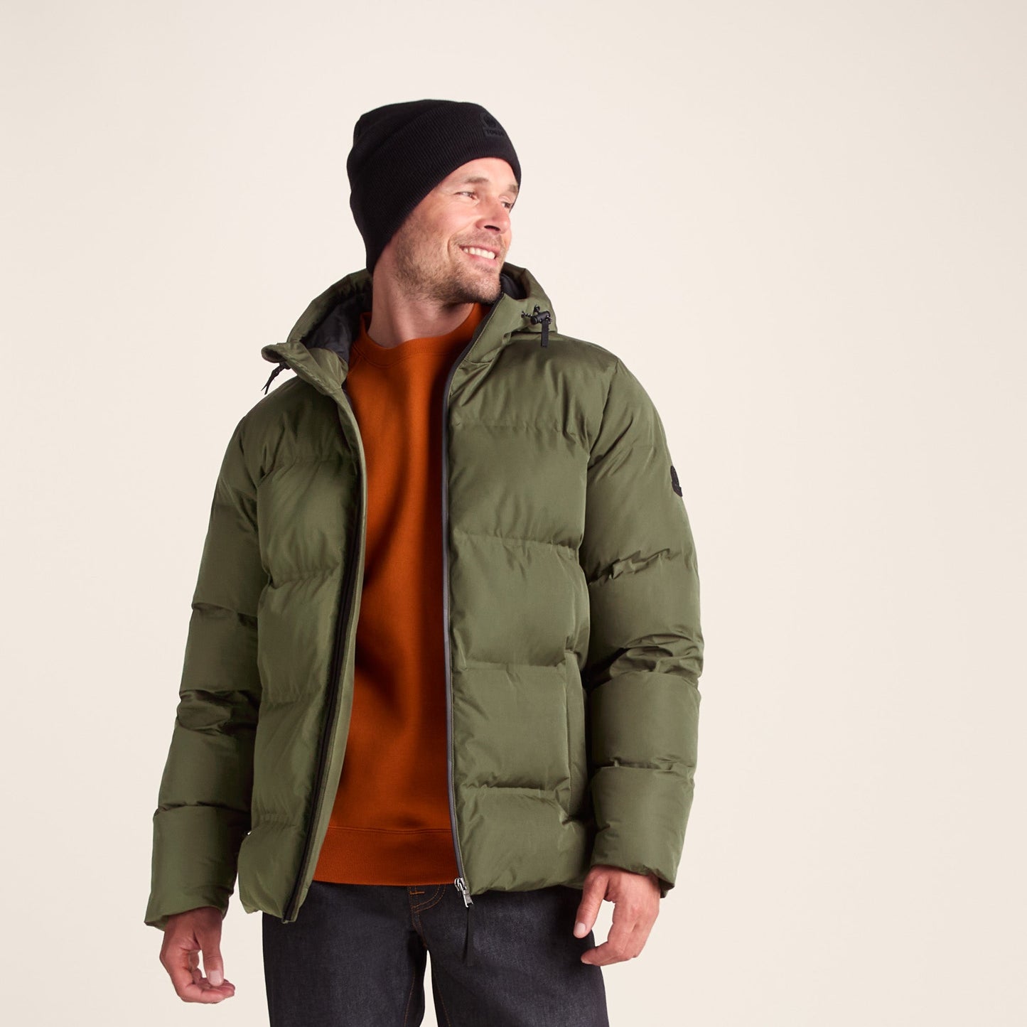 Menka Mens Shower Resistant Insulated Jacket - Khaki