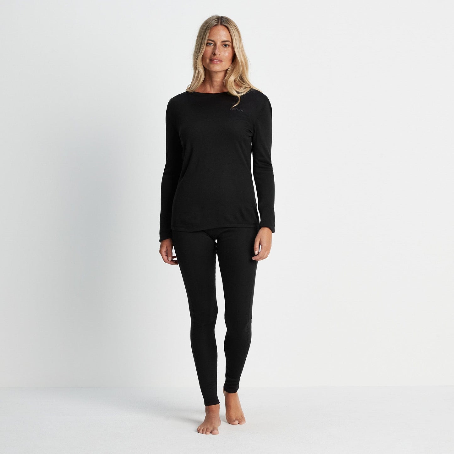 Meru Womens Cashmere Touch Base Layer Set - Black