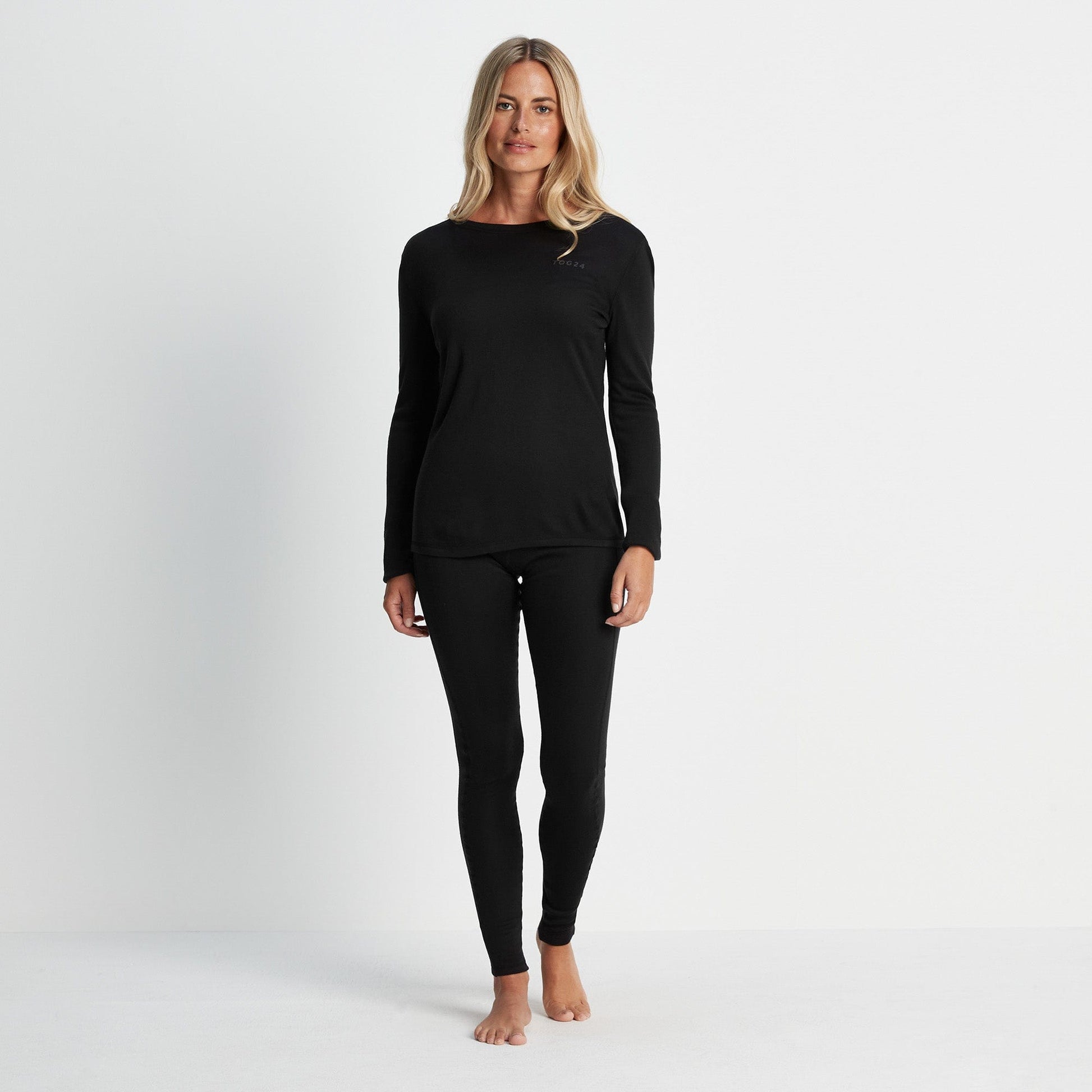 Meru Womens Cashmere Touch Base Layer Set - Black