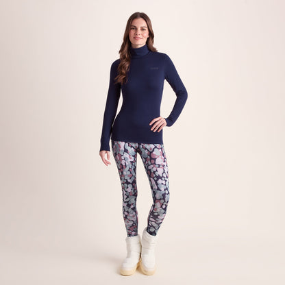 Meru Womens Cashmere Touch Roll Neck Base Layer - Oxford Blue