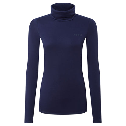 Meru Womens Cashmere Touch Roll Neck Base Layer - Oxford Blue