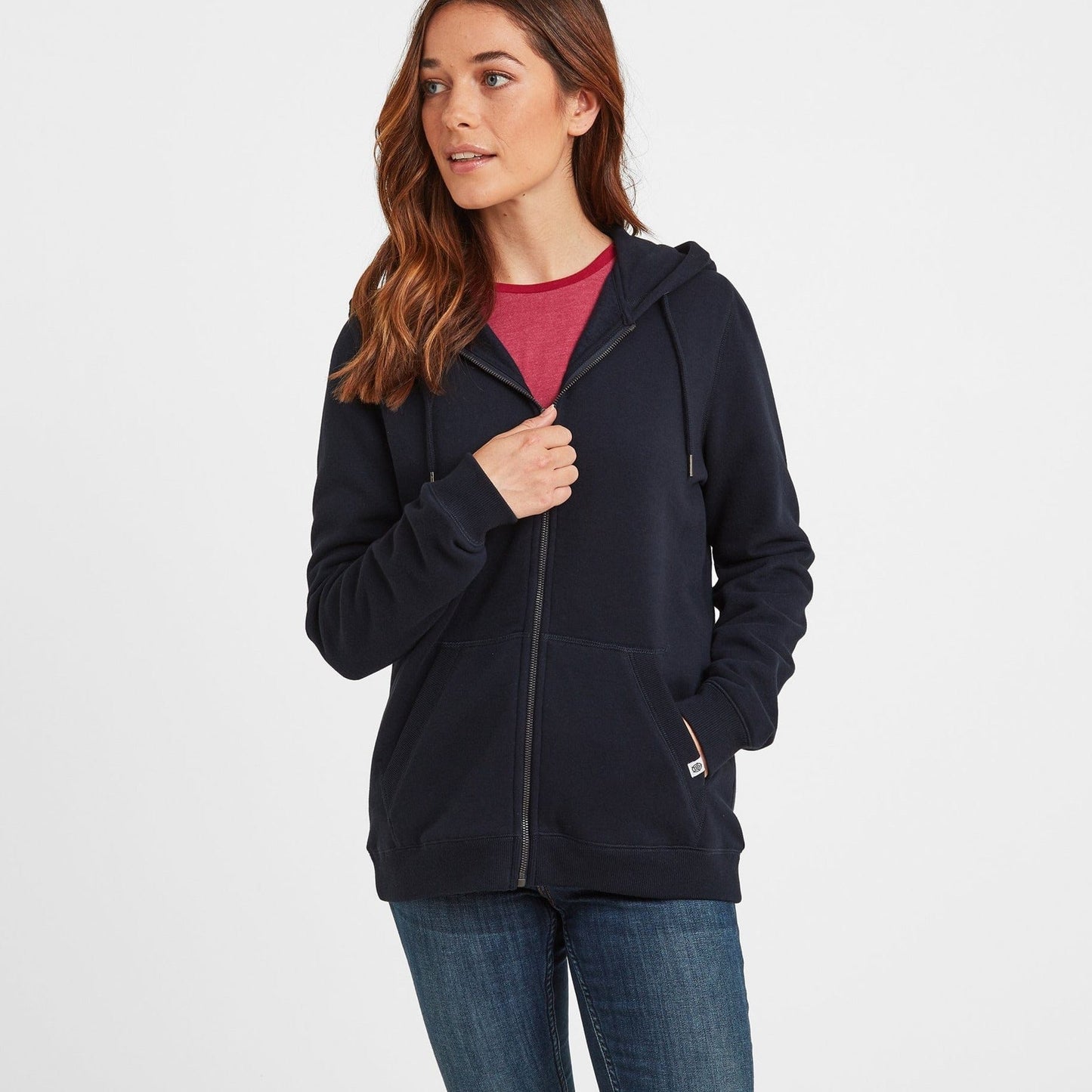 Mia Womens Supersoft Zip Hoody - Dark Indigo