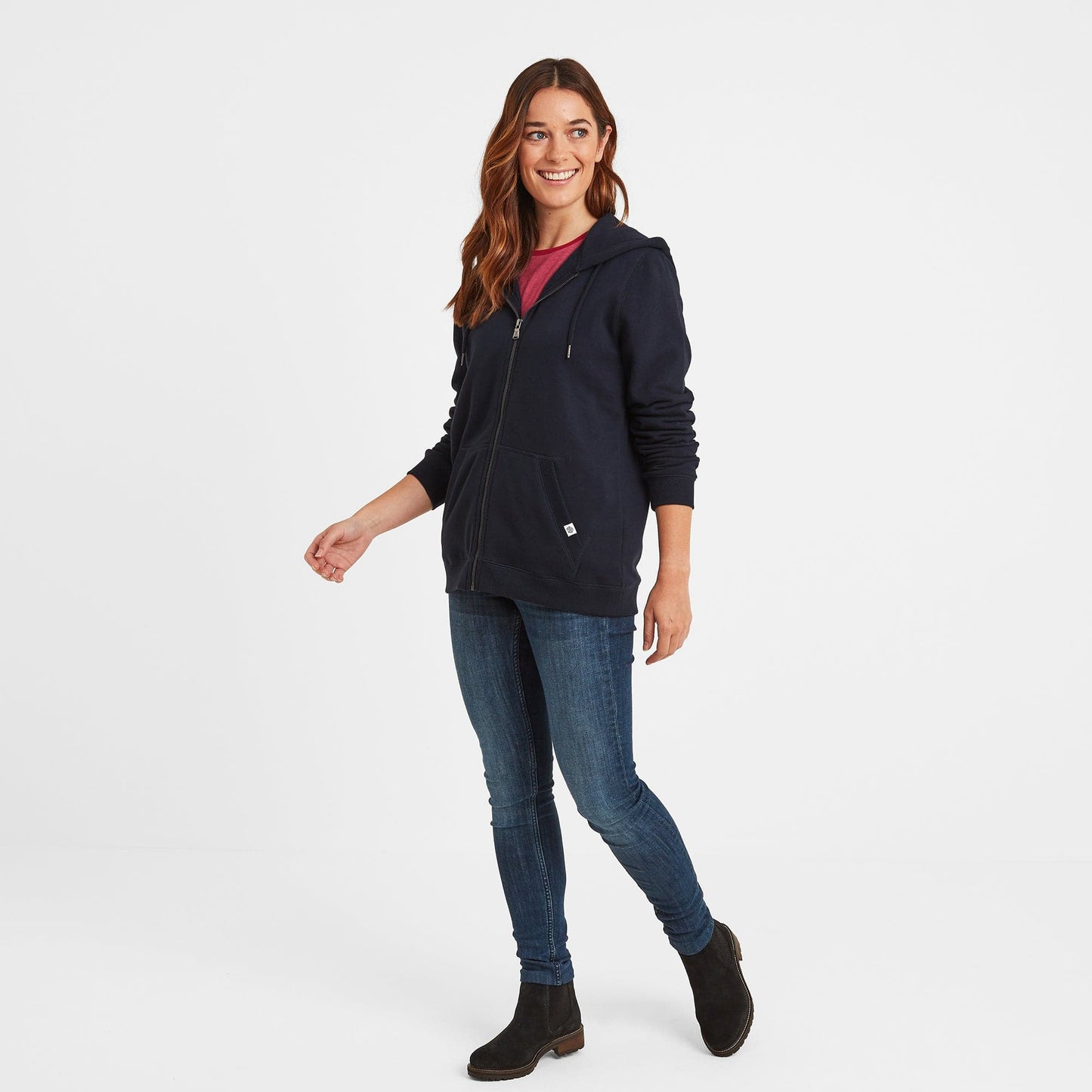 Mia Womens Supersoft Zip Hoody - Dark Indigo