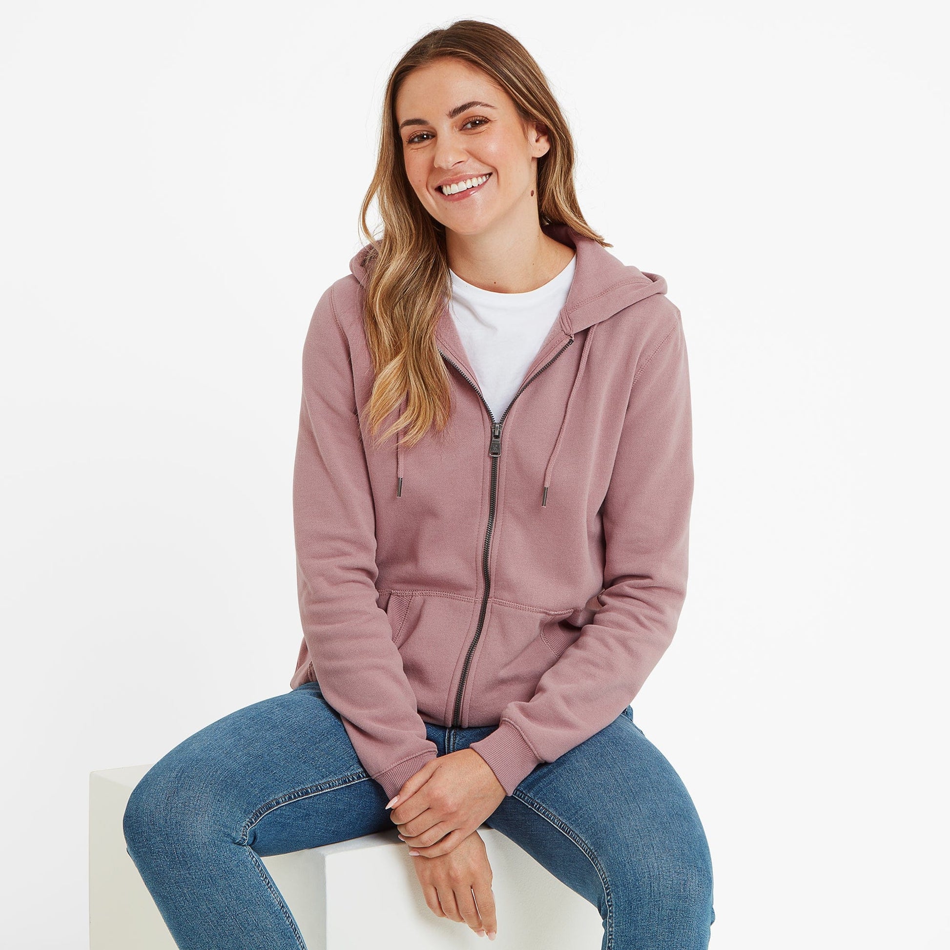 Mia Womens Supersoft Zip Hoody - Faded Pink