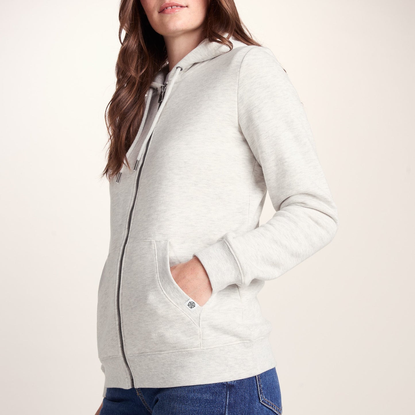 Mia Womens Supersoft Zip Hoody - Oatmeal Marl
