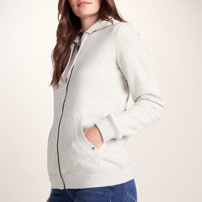Mia Womens Supersoft Zip Hoody - Oatmeal Marl