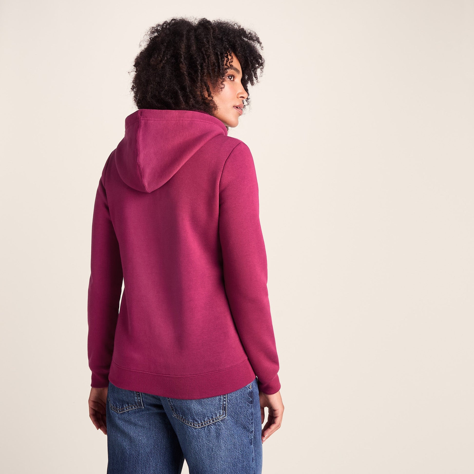 Mia Womens Supersoft Zip Hoody - Washed Burgundy