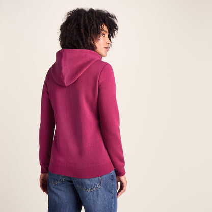 Mia Womens Supersoft Zip Hoody - Washed Burgundy