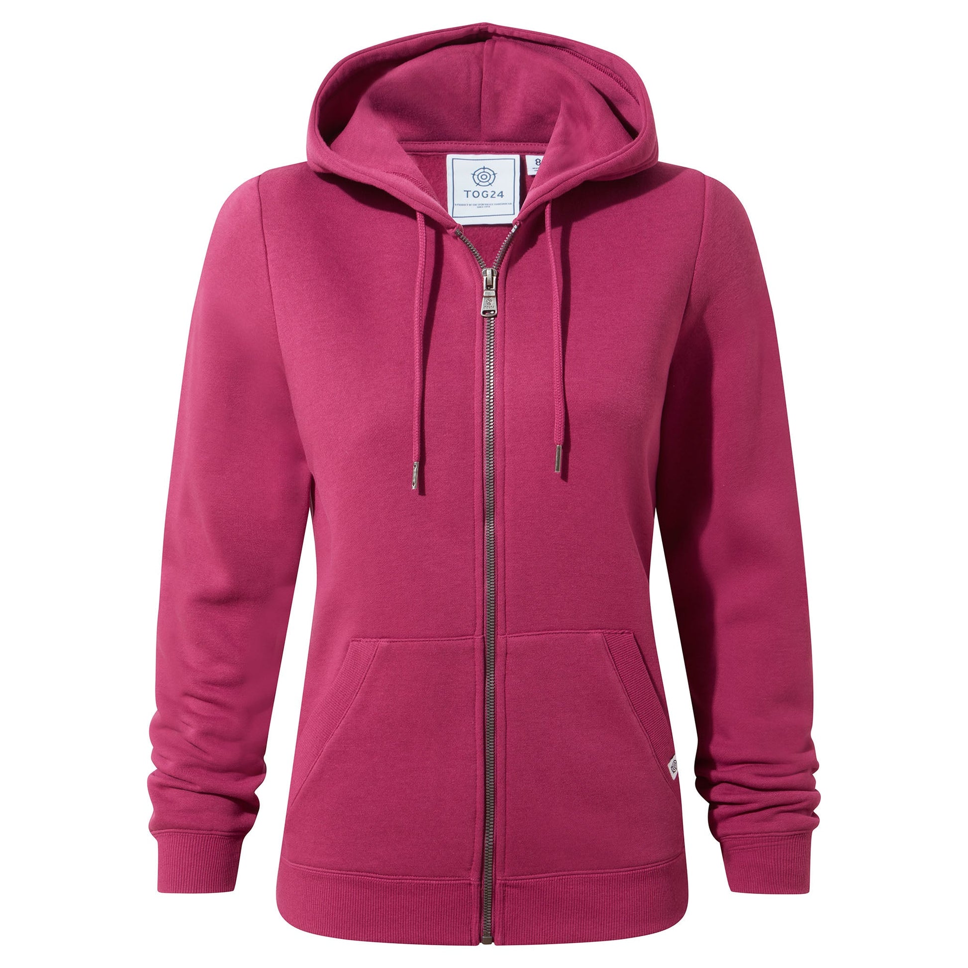 Mia Womens Supersoft Zip Hoody - Washed Burgundy