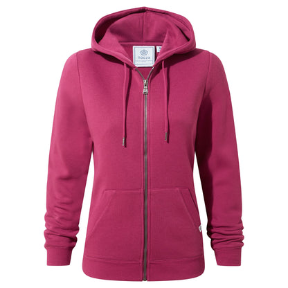 Mia Womens Supersoft Zip Hoody - Washed Burgundy